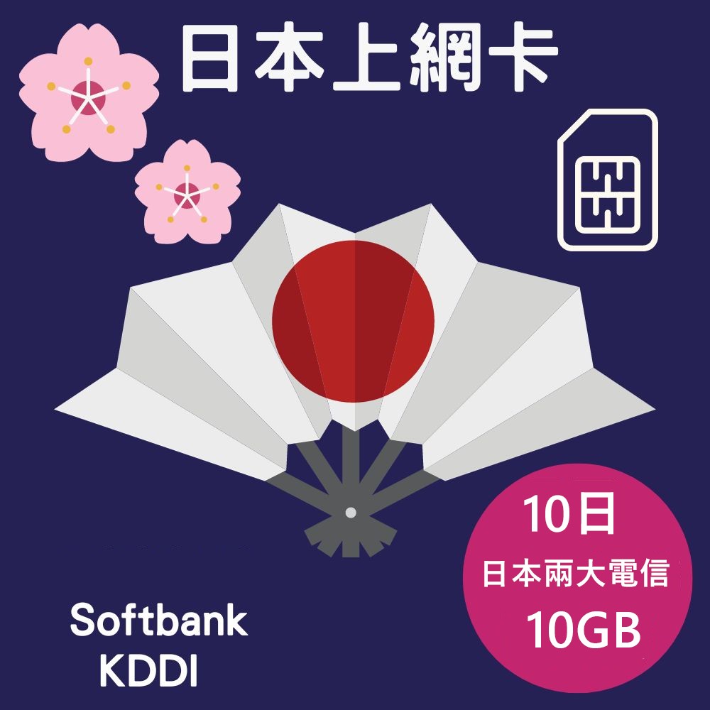 日本上網卡10日10GB任用2大電信業者可選高速上網